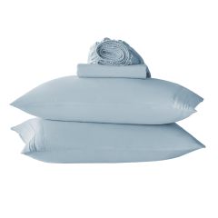 1    Baby Blue Full Size Bed Sheet Sets-Deep Pocket Fitted Sheet & Pillowcase Sets-4 Piece Soft Cooling Microfiber Bedsheets for Double Bed
