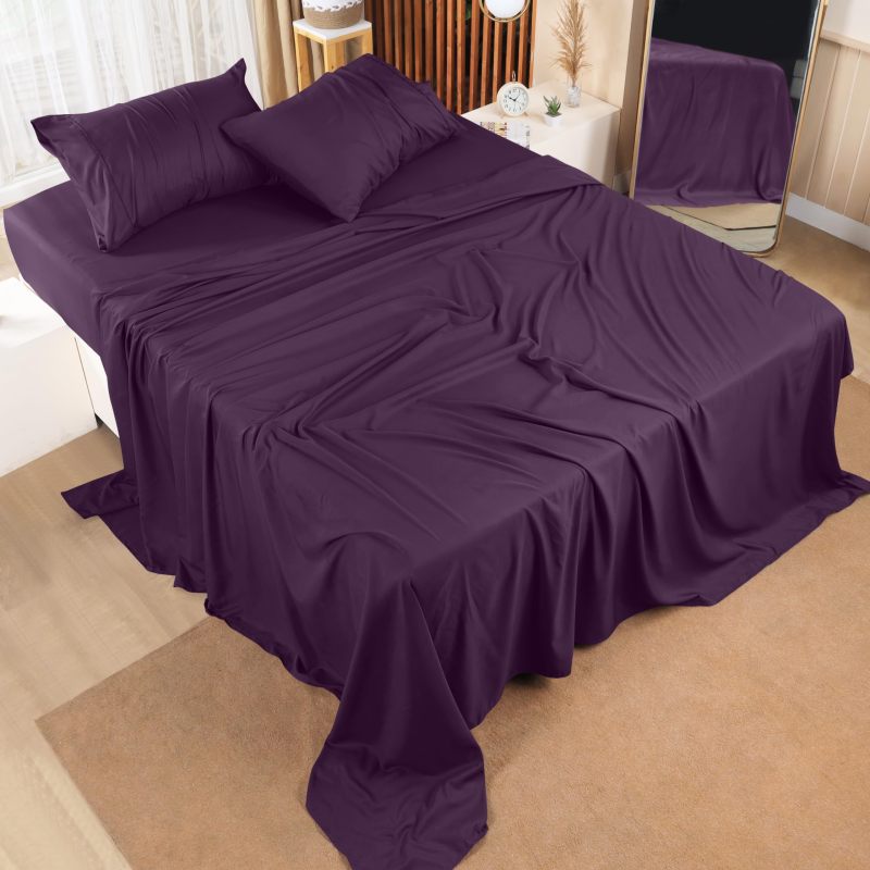 Queen Bed Sheets Set - 4 Piece Bedding - Brushed Microfiber - Shrinkage and Fade Resistant - Easy Care (Queen, Grey)