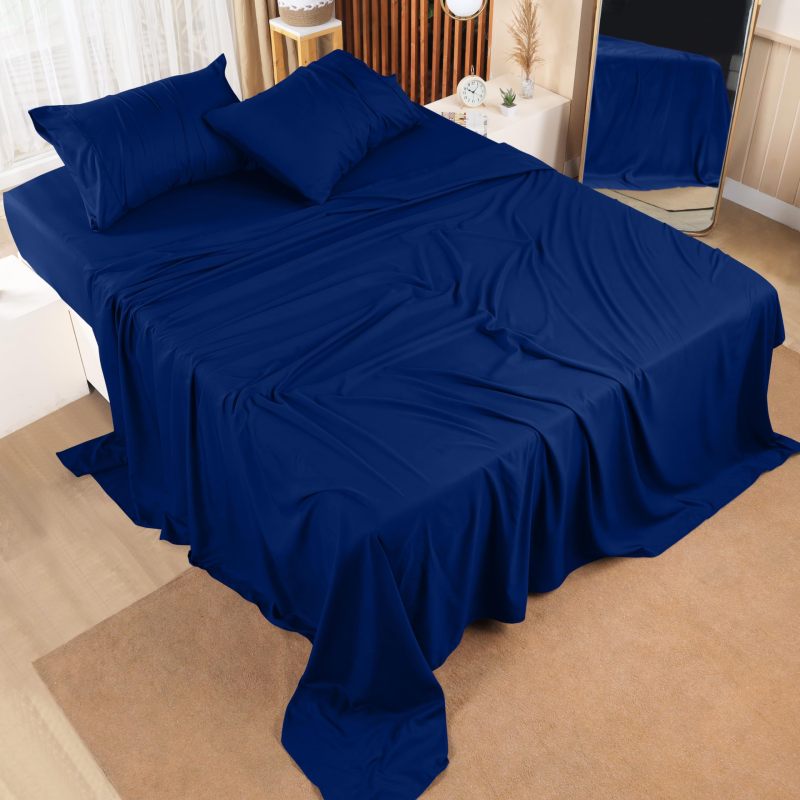 Queen Bed Sheets Set - 4 Piece Bedding - Brushed Microfiber - Shrinkage and Fade Resistant - Easy Care (Queen, Grey)