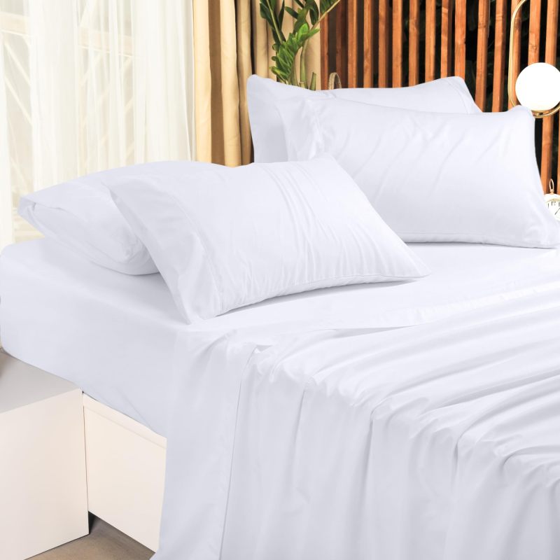 Queen Bed Sheets Set - 4 Piece Bedding - Brushed Microfiber - Shrinkage and Fade Resistant - Easy Care (Queen, Grey)