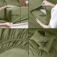 Queen Bed Sheets Set - 4 Piece Bedding - Brushed Microfiber - Shrinkage and Fade Resistant - Easy Care (Queen, Grey)
