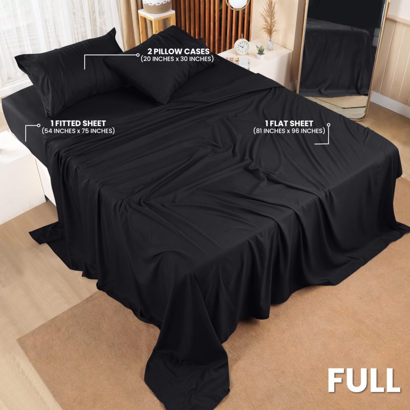 Queen Bed Sheets Set - 4 Piece Bedding - Brushed Microfiber - Shrinkage and Fade Resistant - Easy Care (Queen, Grey)