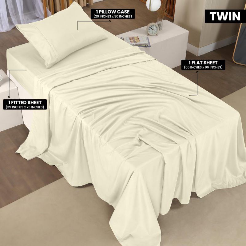 Queen Bed Sheets Set - 4 Piece Bedding - Brushed Microfiber - Shrinkage and Fade Resistant - Easy Care (Queen, Grey)