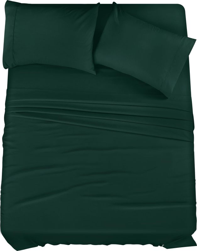 Queen Bed Sheets Set - 4 Piece Bedding - Brushed Microfiber - Shrinkage and Fade Resistant - Easy Care (Queen, Grey)