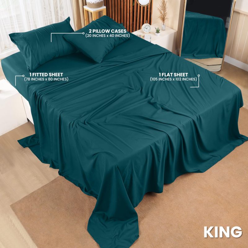 Queen Bed Sheets Set - 4 Piece Bedding - Brushed Microfiber - Shrinkage and Fade Resistant - Easy Care (Queen, Grey)