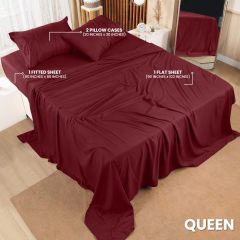 Queen Bed Sheets Set - 4 Piece Bedding - Brushed Microfiber - Shrinkage and Fade Resistant - Easy Care (Queen, Grey)