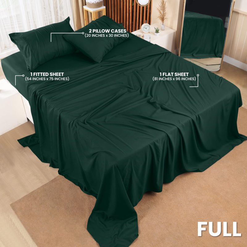Queen Bed Sheets Set - 4 Piece Bedding - Brushed Microfiber - Shrinkage and Fade Resistant - Easy Care (Queen, Grey)
