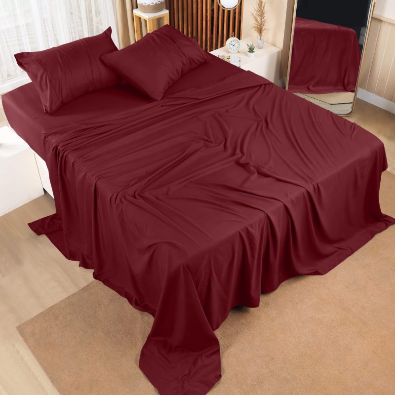 Queen Bed Sheets Set - 4 Piece Bedding - Brushed Microfiber - Shrinkage and Fade Resistant - Easy Care (Queen, Grey)
