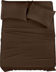 Queen Bed Sheets Set - 4 Piece Bedding - Brushed Microfiber - Shrinkage and Fade Resistant - Easy Care (Queen, Grey)