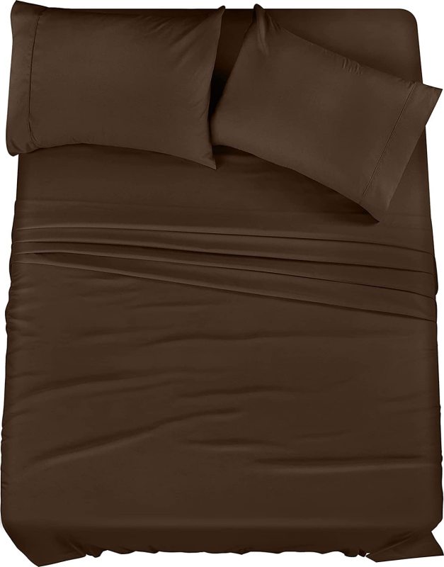 Queen Bed Sheets Set - 4 Piece Bedding - Brushed Microfiber - Shrinkage and Fade Resistant - Easy Care (Queen, Grey)