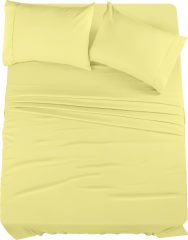 Queen Bed Sheets Set - 4 Piece Bedding - Brushed Microfiber - Shrinkage and Fade Resistant - Easy Care (Queen, Grey)