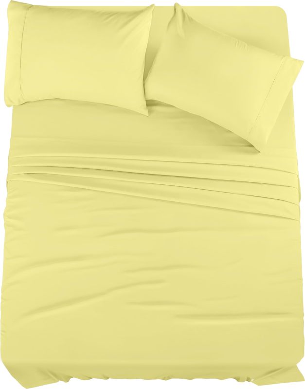 Queen Bed Sheets Set - 4 Piece Bedding - Brushed Microfiber - Shrinkage and Fade Resistant - Easy Care (Queen, Grey)