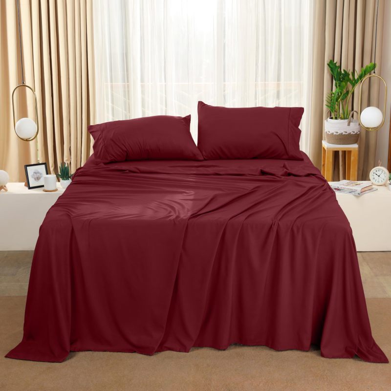 改Utopia Bedding Queen Bed Sheets Set - 4 Piece Bedding - Brushed Microfiber - Shrinkage and Fade Resistant - Easy Care (Queen, Grey)