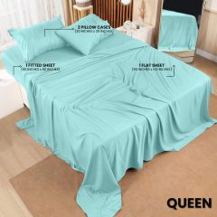 Queen Bed Sheets Set - 4 Piece Bedding - Brushed Microfiber - Shrinkage and Fade Resistant - Easy Care (Queen, Grey)