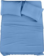 Queen Bed Sheets Set - 4 Piece Bedding - Brushed Microfiber - Shrinkage and Fade Resistant - Easy Care (Queen, Grey)