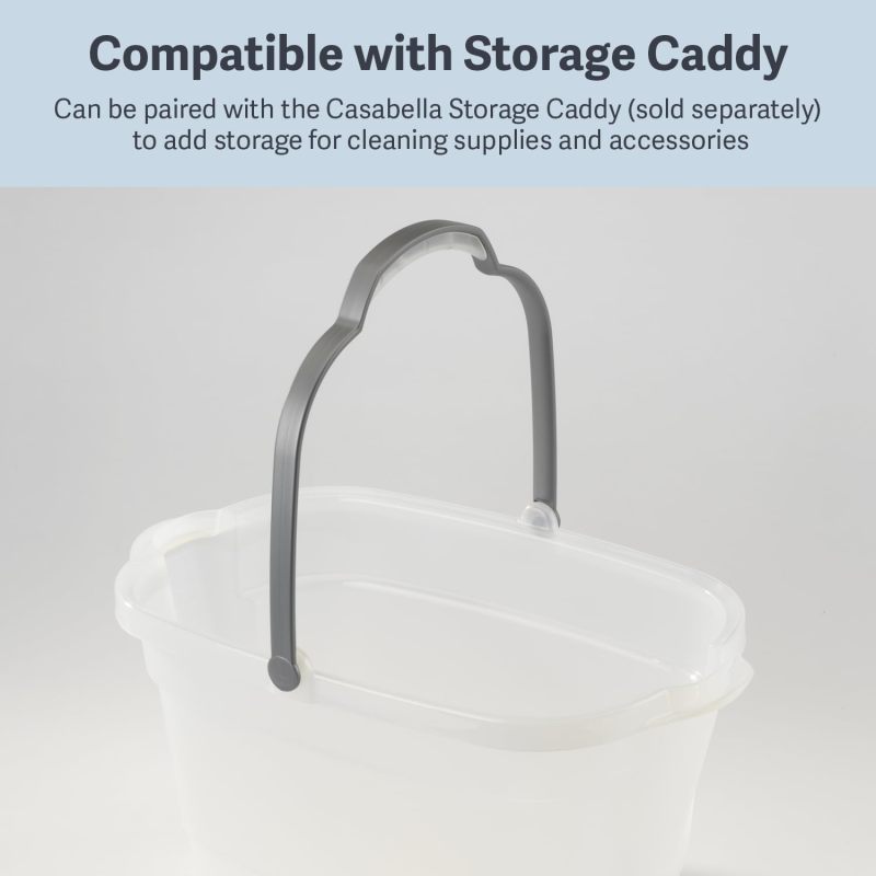 Casabella Plastic Multipurpose Cleaning Storage Caddy with Handle, 1.85 Gallon, Gray and Orange