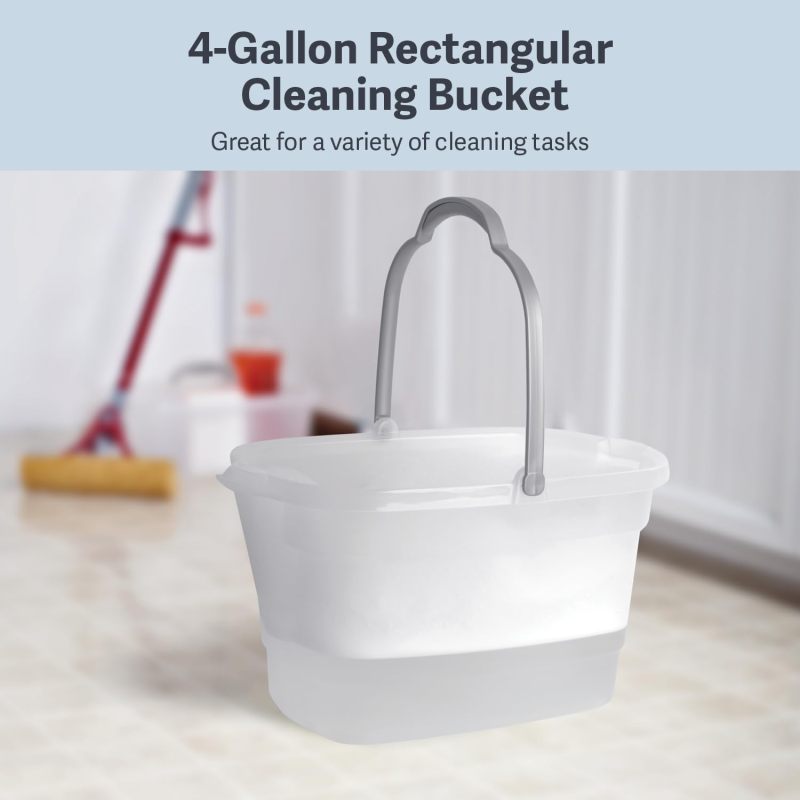 Casabella Plastic Multipurpose Cleaning Storage Caddy with Handle, 1.85 Gallon, Gray and Orange