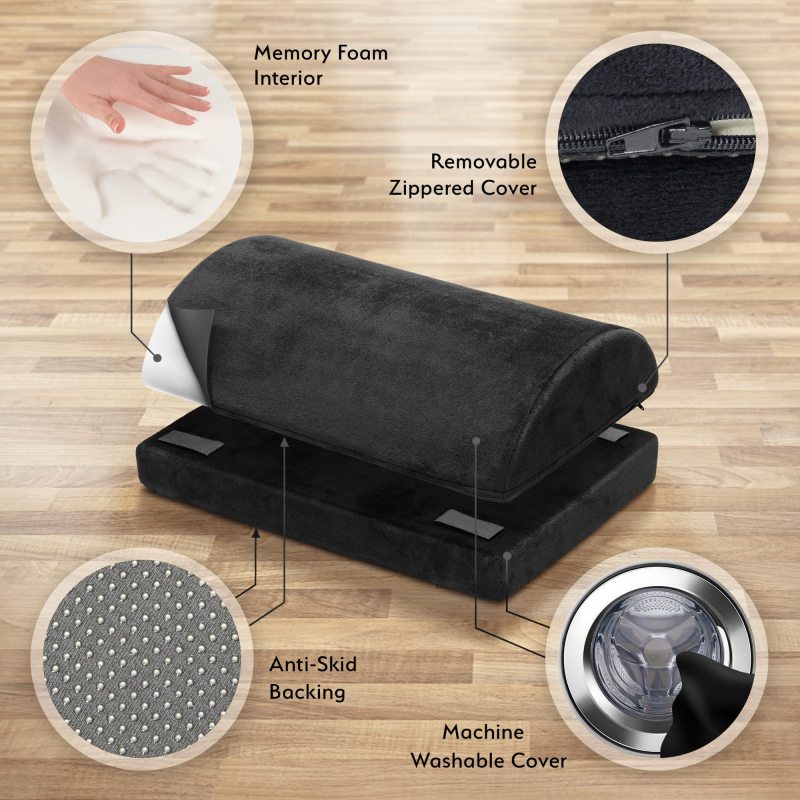改Sky Solutions Under Desk Foot Rest - Memory Foam, Ergonomic, Adjustable Footrest for Under Desk Cushion, Gaming Stool - Work from Home Essentials &amp; Desk Accessories