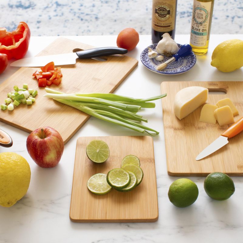 改Totally Bamboo 3-Piece Bamboo Cutting Board Set; 3 Assorted Sizes of Bamboo Wood Cutting Boards for Kitchen