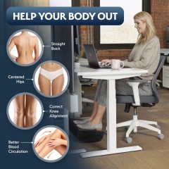 改Sky Solutions Under Desk Foot Rest - Memory Foam, Ergonomic, Adjustable Footrest for Under Desk Cushion, Gaming Stool - Work from Home Essentials &amp; Desk Accessories