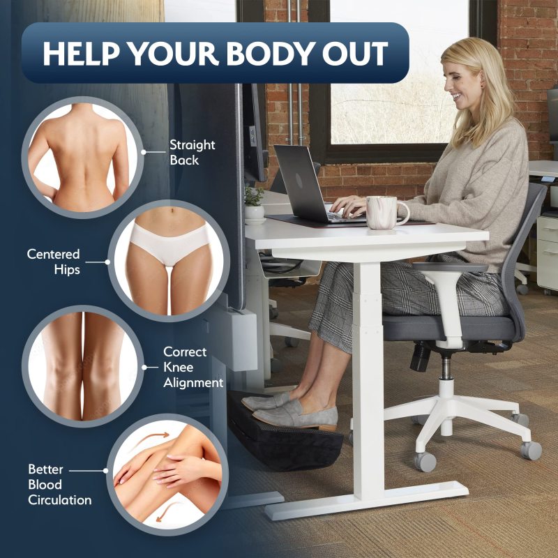 改Sky Solutions Under Desk Foot Rest - Memory Foam, Ergonomic, Adjustable Footrest for Under Desk Cushion, Gaming Stool - Work from Home Essentials &amp; Desk Accessories