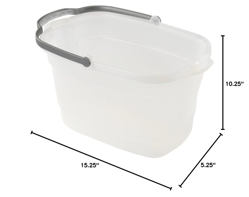 Casabella Plastic Multipurpose Cleaning Storage Caddy with Handle, 1.85 Gallon, Gray and Orange