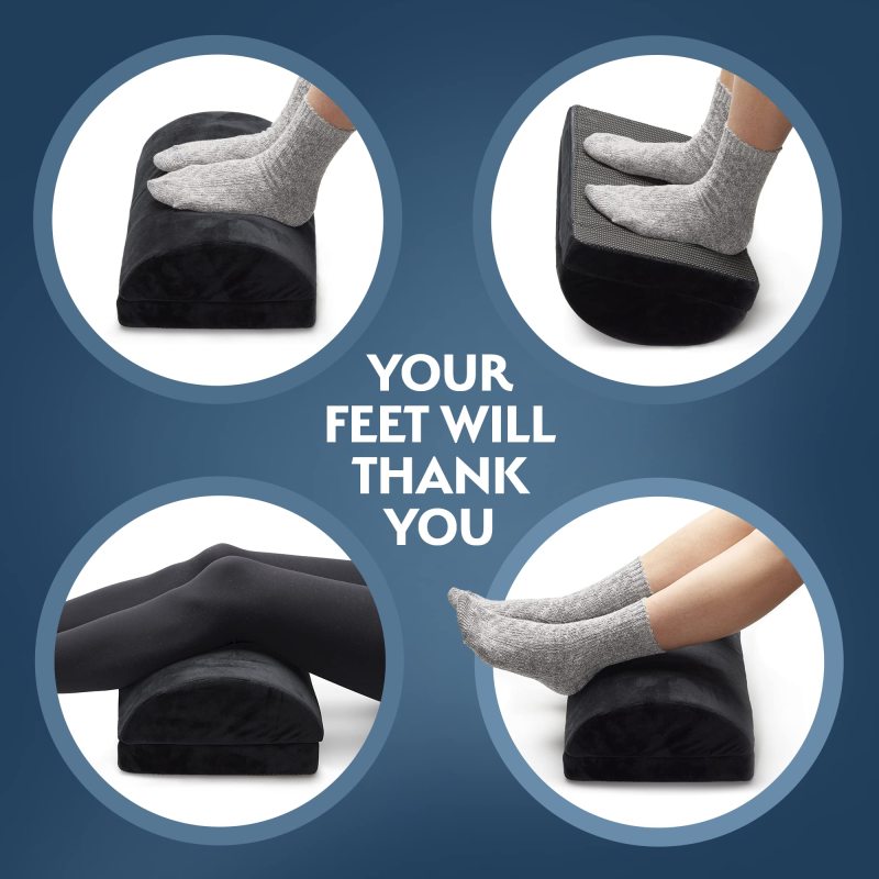 改Sky Solutions Under Desk Foot Rest - Memory Foam, Ergonomic, Adjustable Footrest for Under Desk Cushion, Gaming Stool - Work from Home Essentials &amp; Desk Accessories