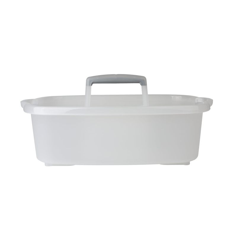 Casabella Plastic Multipurpose Cleaning Storage Caddy with Handle, 1.85 Gallon, Gray and Orange
