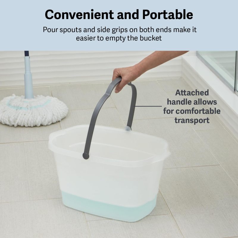 Casabella Plastic Multipurpose Cleaning Storage Caddy with Handle, 1.85 Gallon, Gray and Orange