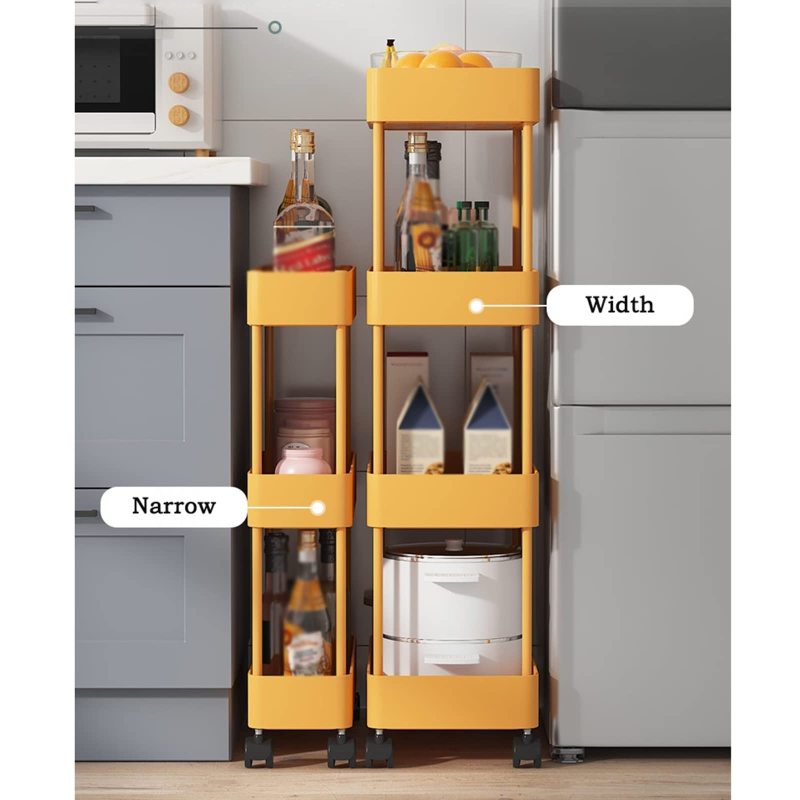改Kitchen Storage Kitchen Rack Floor-to-Ceiling Multi-Layer Removable Gap Storage Rack Daily Household Space-Saving Storage Rack Closet Shelves Organizer(B-40.5x13.5x87cm)