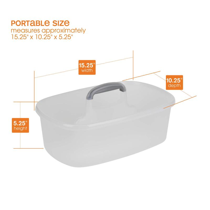 Casabella Plastic Multipurpose Cleaning Storage Caddy with Handle, 1.85 Gallon, Gray and Orange