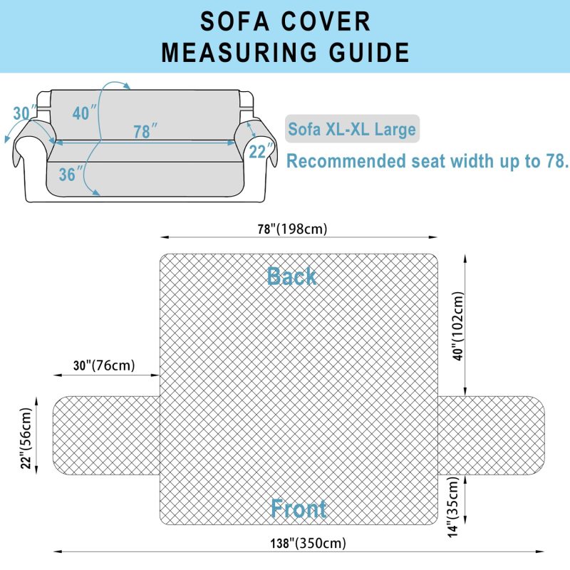 改Reversible Sofa Covers Couch Cover Furniture Protector(Sofa,Chocolate/Beige)