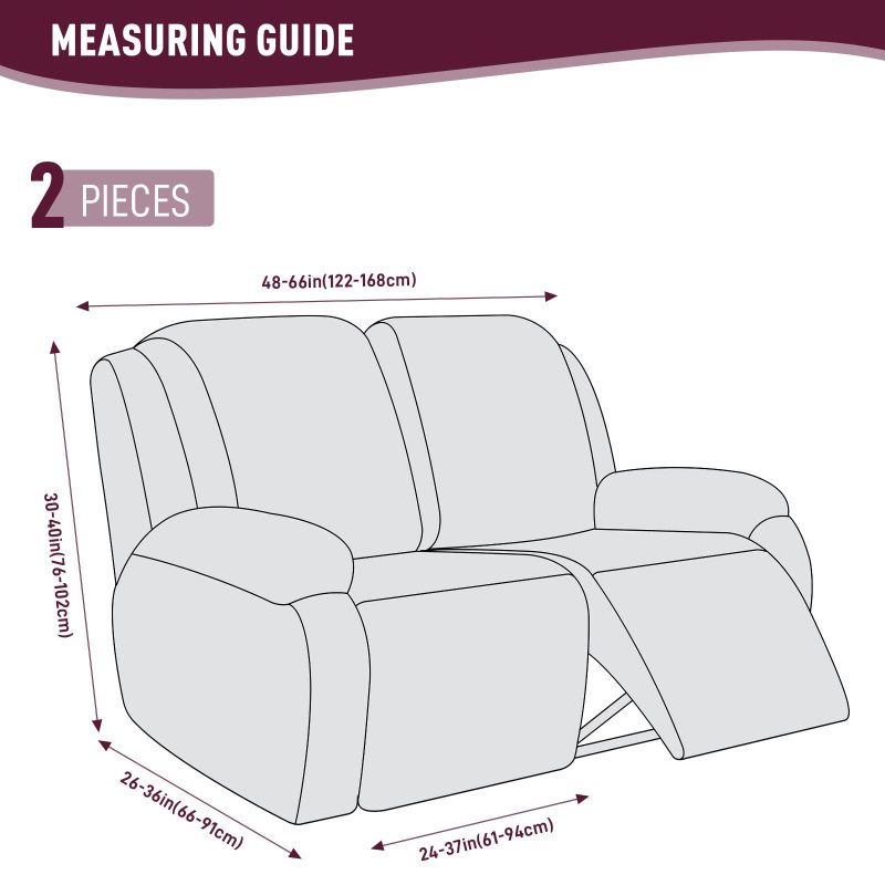 Recliner Covers, Stretch Reclining Chair Covers, Recliner Sofa Slipcovers Stripe Jacquard Recliner Couch Covers Furniture Protector Covers for Pet Kid