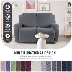 Recliner Covers, Stretch Reclining Chair Covers, Recliner Sofa Slipcovers Stripe Jacquard Recliner Couch Covers Furniture Protector Covers for Pet Kid