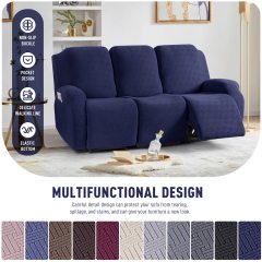 Recliner Covers, Stretch Reclining Chair Covers, Recliner Sofa Slipcovers Stripe Jacquard Recliner Couch Covers Furniture Protector Covers for Pet Kid