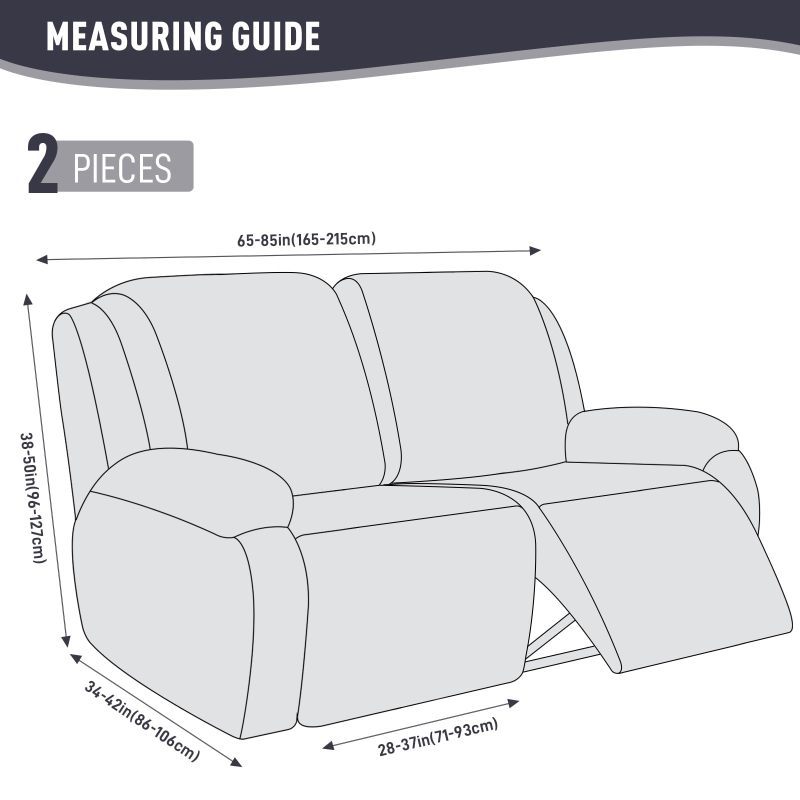 Recliner Covers, Stretch Reclining Chair Covers, Recliner Sofa Slipcovers Stripe Jacquard Recliner Couch Covers Furniture Protector Covers for Pet Kid