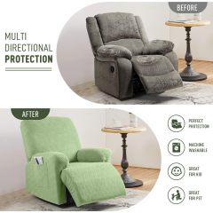 Recliner Covers, Stretch Reclining Chair Covers, Recliner Sofa Slipcovers Stripe Jacquard Recliner Couch Covers Furniture Protector Covers for Pet Kid