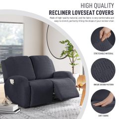 Recliner Covers, Stretch Reclining Chair Covers, Recliner Sofa Slipcovers Stripe Jacquard Recliner Couch Covers Furniture Protector Covers for Pet Kid