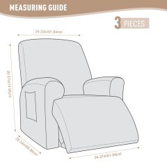 Recliner Covers, Stretch Reclining Chair Covers, Recliner Sofa Slipcovers Stripe Jacquard Recliner Couch Covers Furniture Protector Covers for Pet Kid