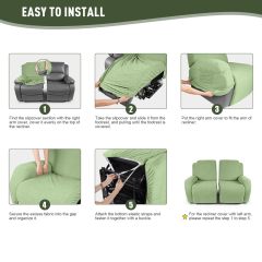 Recliner Covers, Stretch Reclining Chair Covers, Recliner Sofa Slipcovers Stripe Jacquard Recliner Couch Covers Furniture Protector Covers for Pet Kid