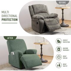Recliner Covers, Stretch Reclining Chair Covers, Recliner Sofa Slipcovers Stripe Jacquard Recliner Couch Covers Furniture Protector Covers for Pet Kid