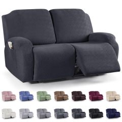 Recliner Covers, Stretch Reclining Chair Covers, Recliner Sofa Slipcovers Stripe Jacquard Recliner Couch Covers Furniture Protector Covers for Pet Kid