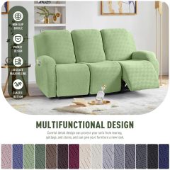 Recliner Covers, Stretch Reclining Chair Covers, Recliner Sofa Slipcovers Stripe Jacquard Recliner Couch Covers Furniture Protector Covers for Pet Kid
