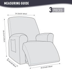 Recliner Covers, Stretch Reclining Chair Covers, Recliner Sofa Slipcovers Stripe Jacquard Recliner Couch Covers Furniture Protector Covers for Pet Kid