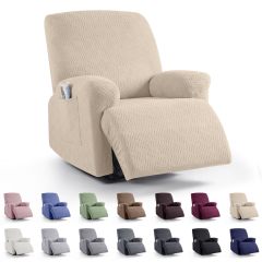 Recliner Covers, Stretch Reclining Chair Covers, Recliner Sofa Slipcovers Stripe Jacquard Recliner Couch Covers Furniture Protector Covers for Pet Kid