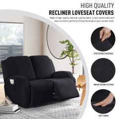 Recliner Covers, Stretch Reclining Chair Covers, Recliner Sofa Slipcovers Stripe Jacquard Recliner Couch Covers Furniture Protector Covers for Pet Kid