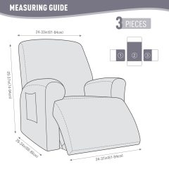 Recliner Covers, Stretch Reclining Chair Covers, Recliner Sofa Slipcovers Stripe Jacquard Recliner Couch Covers Furniture Protector Covers for Pet Kid
