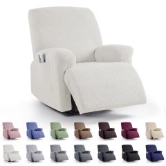 Recliner Covers, Stretch Reclining Chair Covers, Recliner Sofa Slipcovers Stripe Jacquard Recliner Couch Covers Furniture Protector Covers for Pet Kid