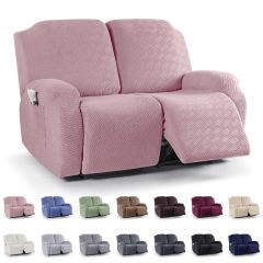 Recliner Covers, Stretch Reclining Chair Covers, Recliner Sofa Slipcovers Stripe Jacquard Recliner Couch Covers Furniture Protector Covers for Pet Kid