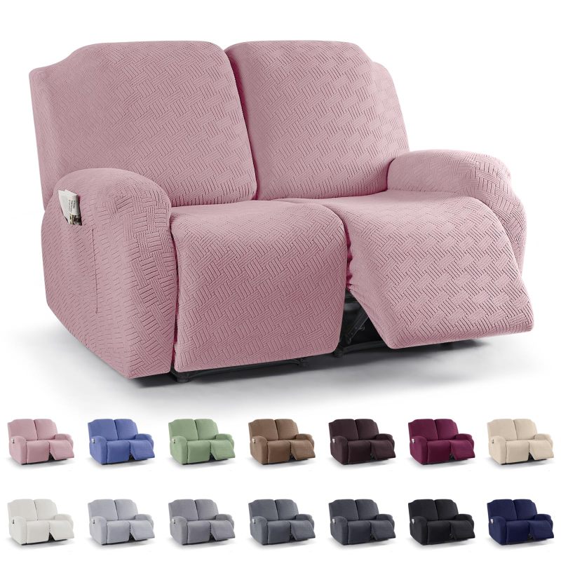 Recliner Covers, Stretch Reclining Chair Covers, Recliner Sofa Slipcovers Stripe Jacquard Recliner Couch Covers Furniture Protector Covers for Pet Kid